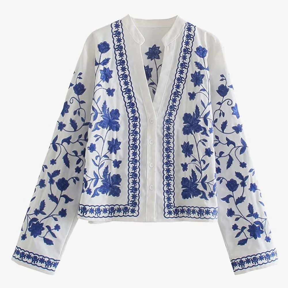 Amazon R Vivimos blue embroidered jacket